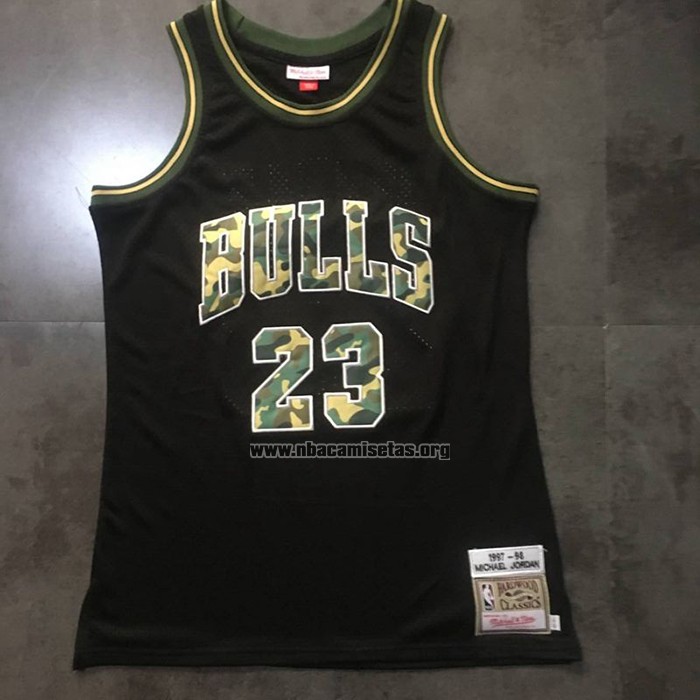 Camiseta Chicago Bulls Michael Jordan NO 23 Camuflaje Negro
